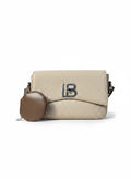 Textured Crossbody Bag With Attached Coin Pouch